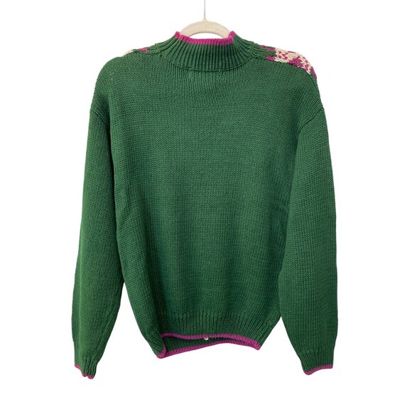 Vintage 90s Lord Isaacs Sweater Size Medium Nordic Cable Knit Cozy Deadstock NEW - Picture 2 of 5